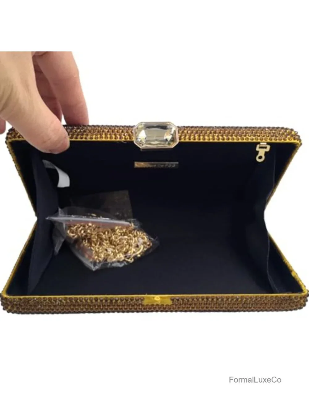 Rhinestone Crystal Evening Clutch Box Purse Wedding Party Bridal Bag